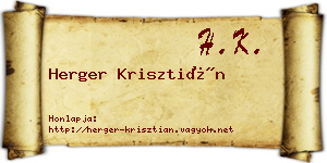 Herger Krisztián névjegykártya